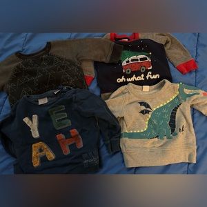 4 toddler sweat shirts 12-18 months